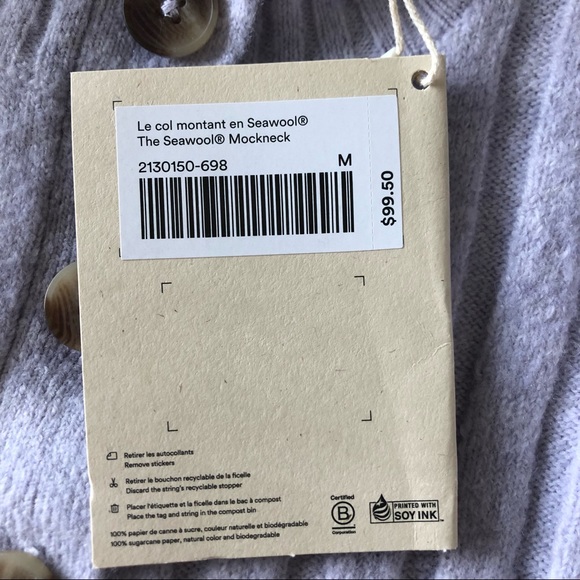 The Button Down Seawool Sweater in Lavender - Medium by Frank & Oak NWT - Picture 6 of 16